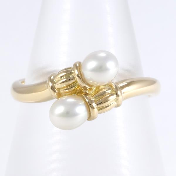 Tasaki K18YG Yellow Gold Pearl Ring Size 11 in Pristine Condition