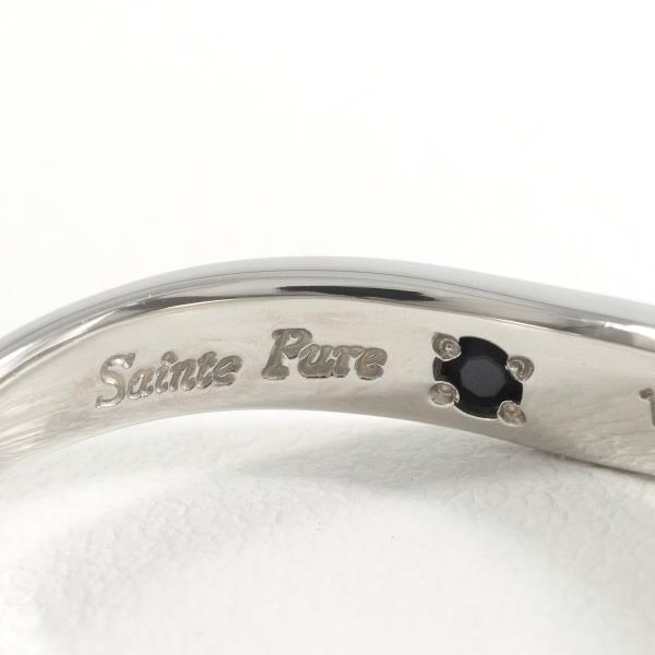 Saint Pure PT1000 Platinum Black Diamond Ring Size 16 in Excellent Condition