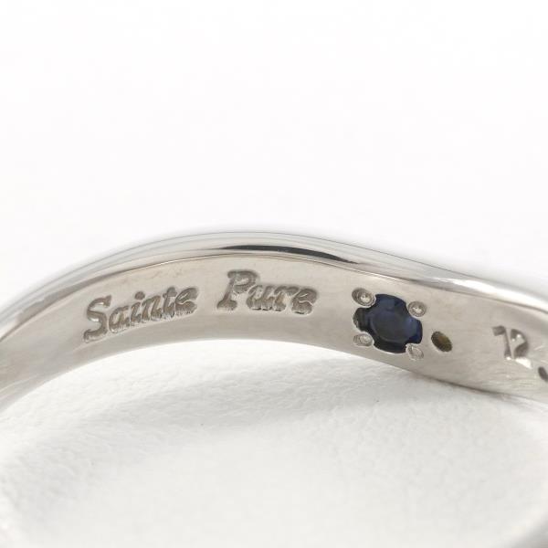 Saint Pure PT1000 Platinum Ring with Diamond and Sapphire, Size 12.5 in Excellent Condition