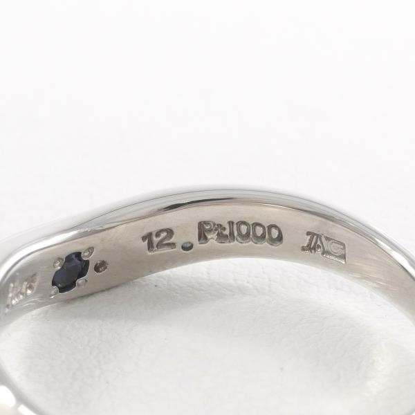 Saint Pure PT1000 Platinum Ring with Diamond and Sapphire, Size 12.5 in Excellent Condition