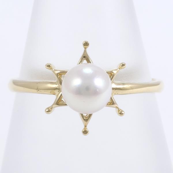 K18 Yellow Gold Pearl Ring 11号 in Excellent Condition