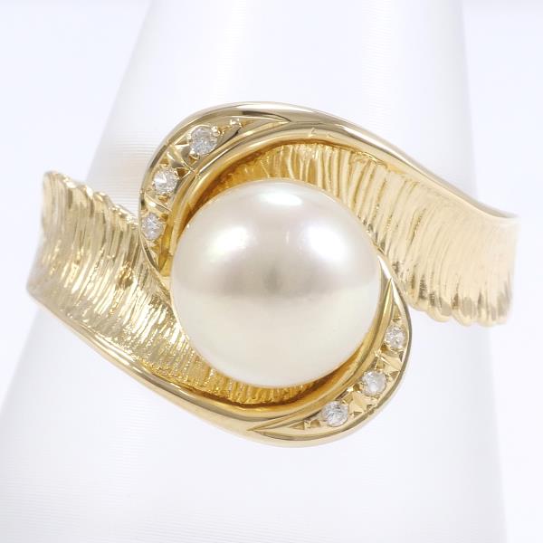 K18 Yellow Gold Pearl Ring 19