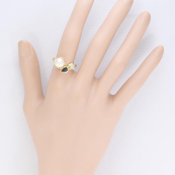 K18 Yellow Gold Pearl Ring with Sapphire and Diamond