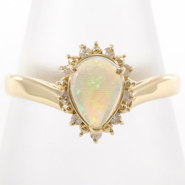 K18 Yellow Gold Opal Diamond Ring