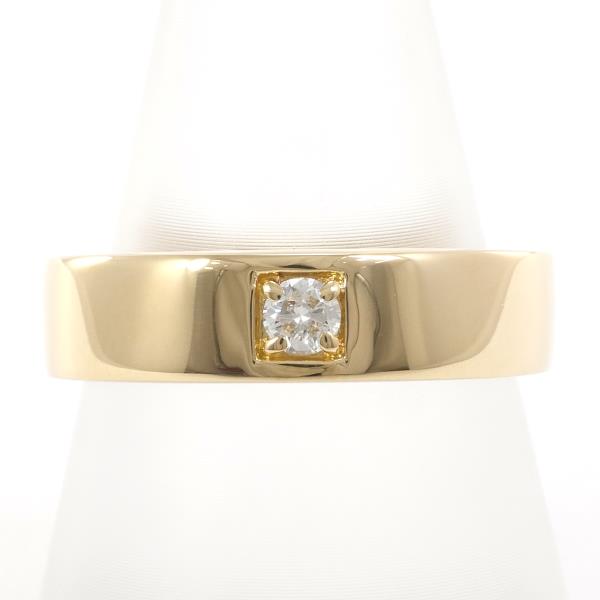 K18 Yellow Gold Diamond Ring Size 16 in Excellent Condition