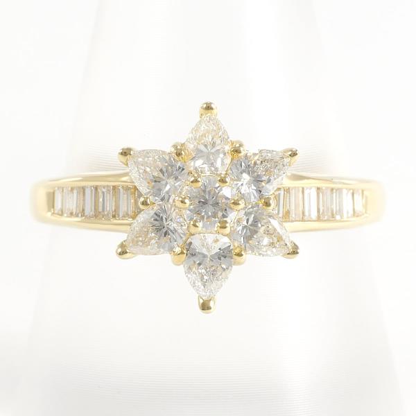 K18 Yellow Gold Diamond Ring 17.5 in Excellent Condition