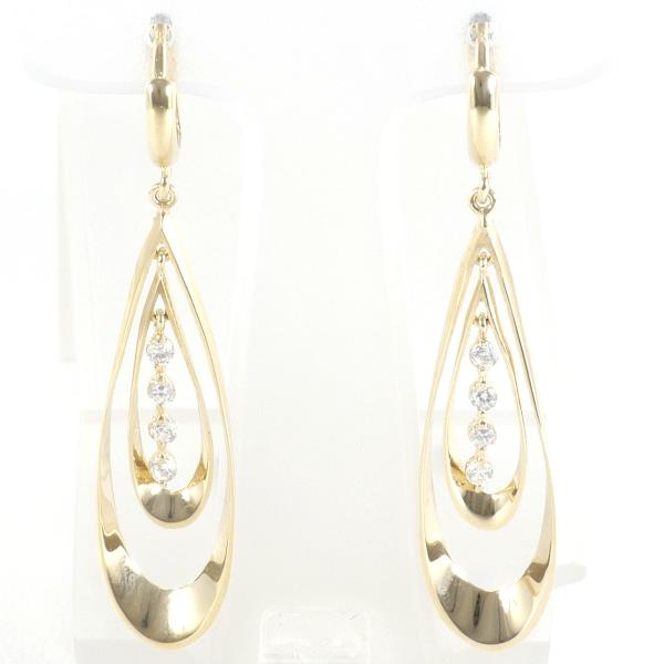 10K Yellow Gold Zircon Earrings in Excellent Condition