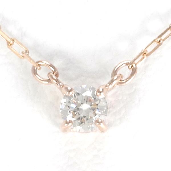 K10 Pink Gold Diamond Necklace in Excellent Condition