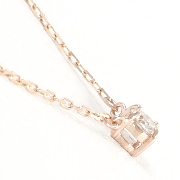 K10 Pink Gold Diamond Necklace in Excellent Condition