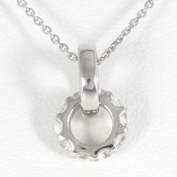 4℃ K10 White Gold Necklace with Artificial Stone in Pristine Condition