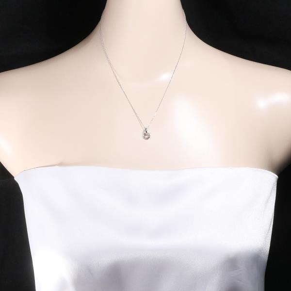 4℃ K10 White Gold Necklace with Synthetic Stone in Excellent Condition