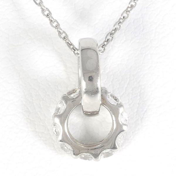 4℃ K10 White Gold Necklace with Synthetic Stone in Excellent Condition