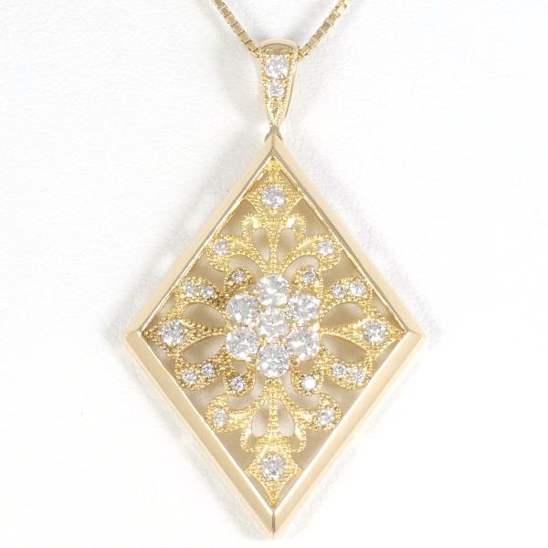 K18 Yellow Gold Diamond Necklace in Excellent Condition