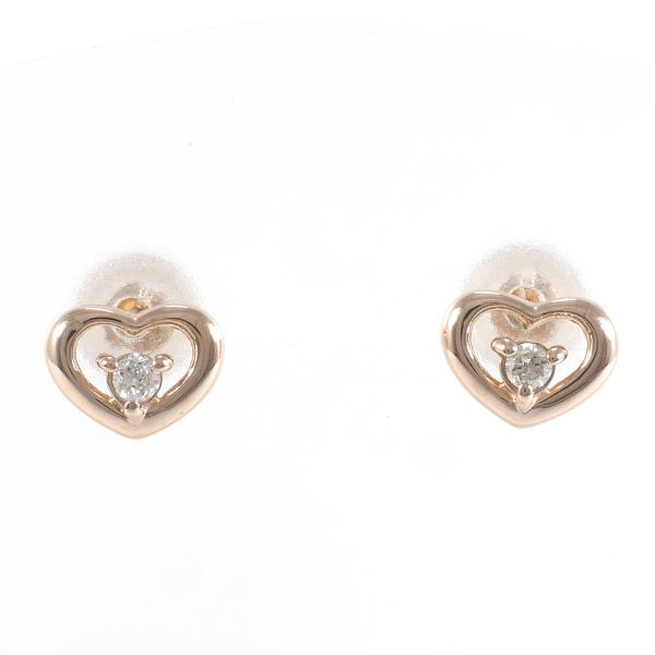 K14PG Pink Gold Diamond Earrings in Excellent Condition