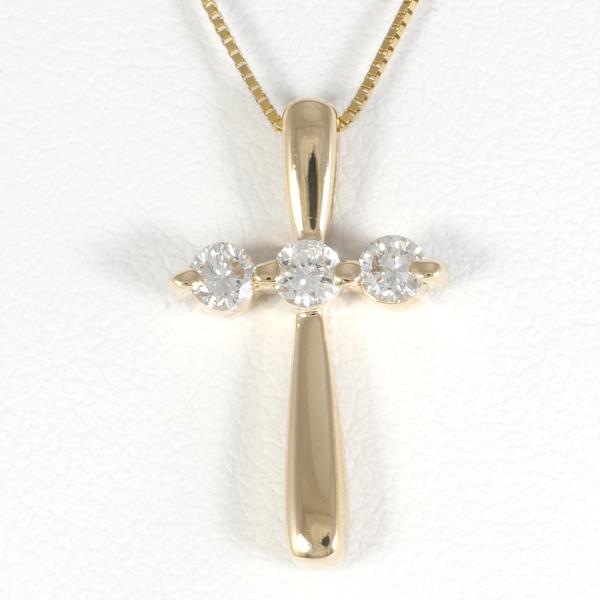 14K Yellow Gold Diamond Necklace in Excellent Condition