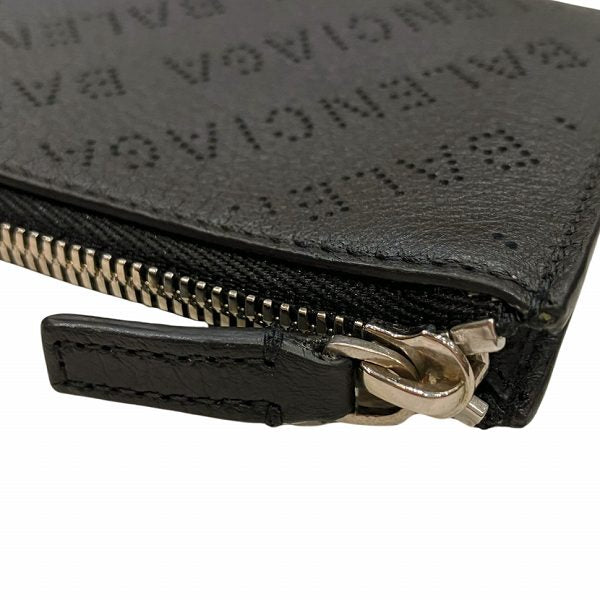 Balenciaga Leather Logo Punching Long Wallet Coin Case