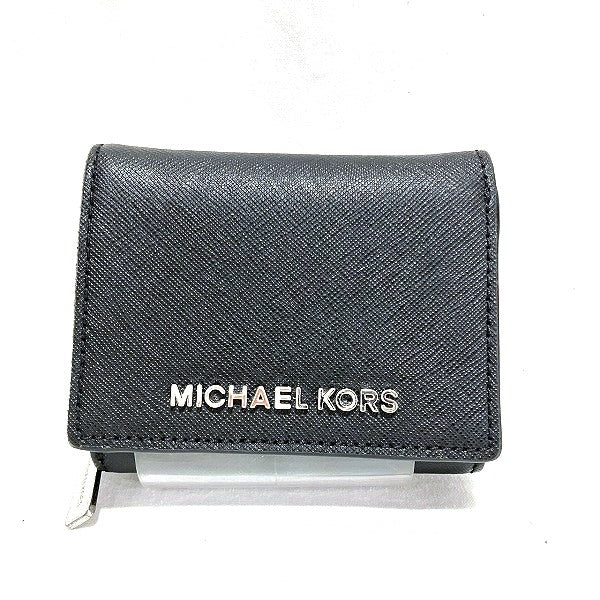 Michael Kors Black Leather Tri-Fold Wallet in Good Condition