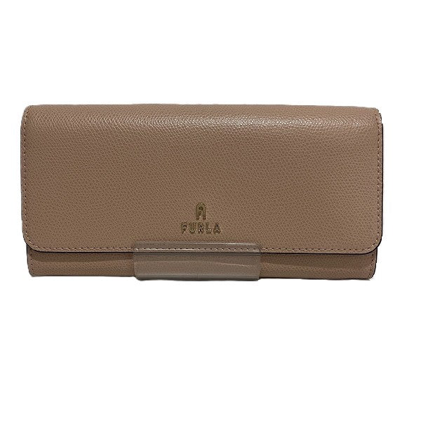 Furla Leather Continental Flap Wallet Beige in Great Condition