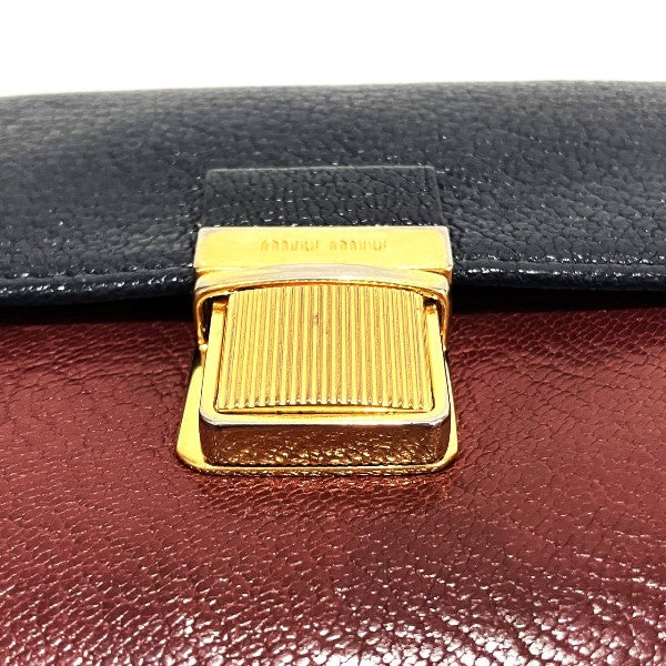 Miu Miu Leather Madras Bi-Color L-Zip Tri-Fold Wallet in Good Condition