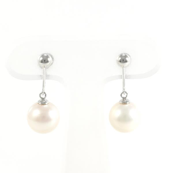 PT900 Platinum Pearl Earrings Clip-On in Excellent Condition