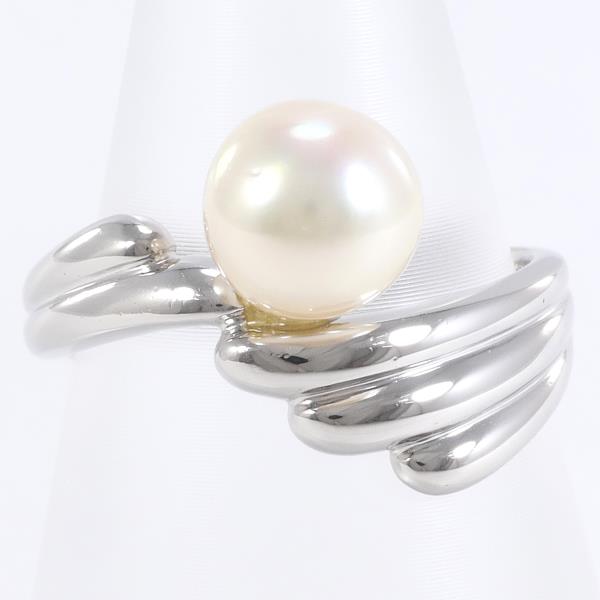 PT900 Platinum Pearl Ring in Excellent Condition