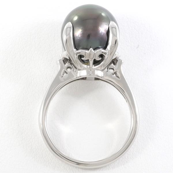 PT900 Platinum Pearl Ring 12mm in Excellent Condition