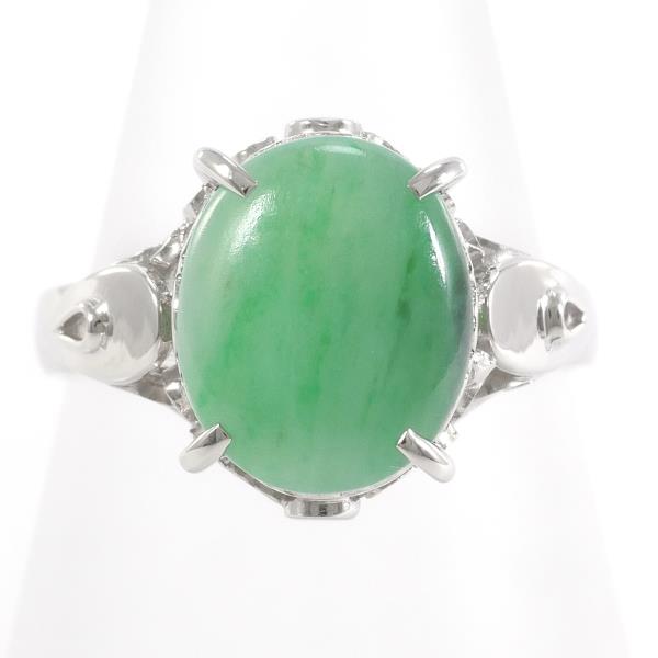 PT900 Platinum Jade Ring Size 11 in Excellent Condition