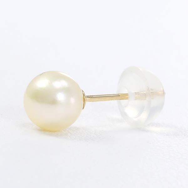 K18 Yellow Gold Pearl Earring (Single) in Excellent Condition