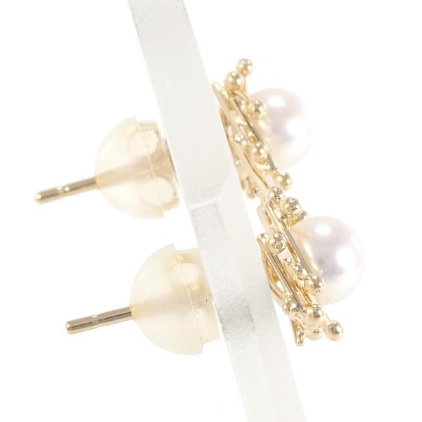 K18 Yellow Gold Pearl Earrings in Excellent Condition