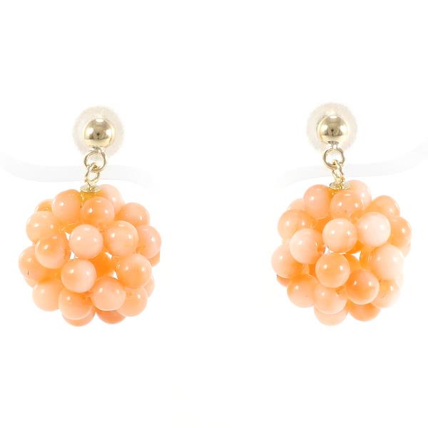 K18 Yellow Gold Coral Earrings