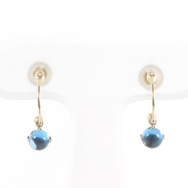 K18 Yellow Gold Blue Topaz Earrings in Excellent Condition