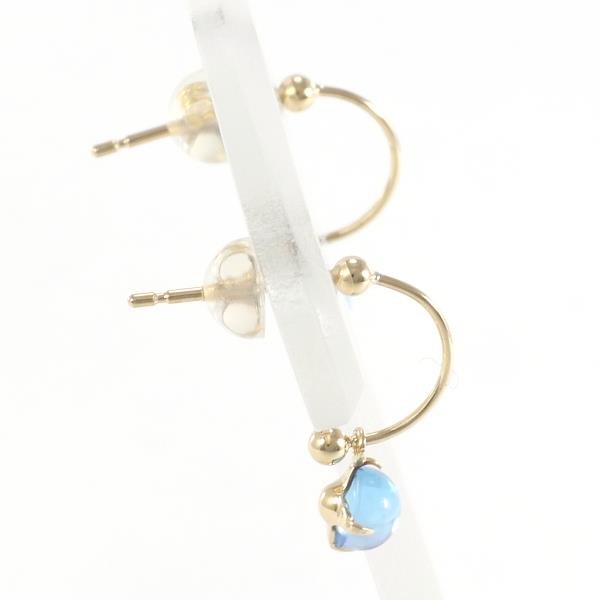 K18 Yellow Gold Blue Topaz Earrings in Excellent Condition