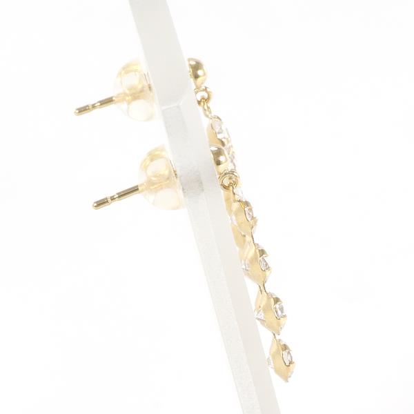 K18 Yellow Gold Zirconia Earrings in Excellent Condition