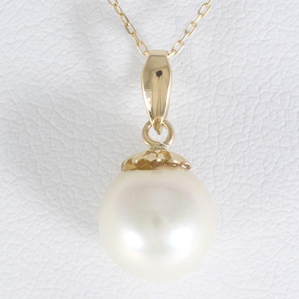 K18 Yellow Gold Pearl Necklace in Excellent Condition