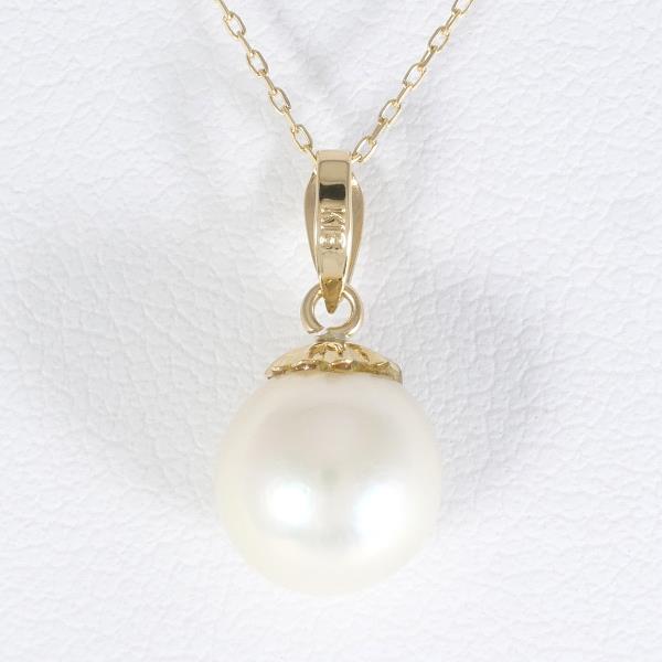 K18 Yellow Gold Pearl Necklace in Excellent Condition