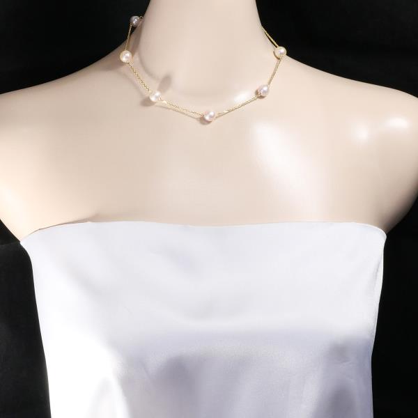 K18 Yellow Gold Pearl Necklace in Excellent Condition