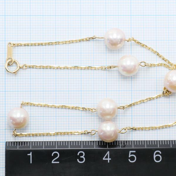 K18 Yellow Gold Pearl Necklace in Excellent Condition