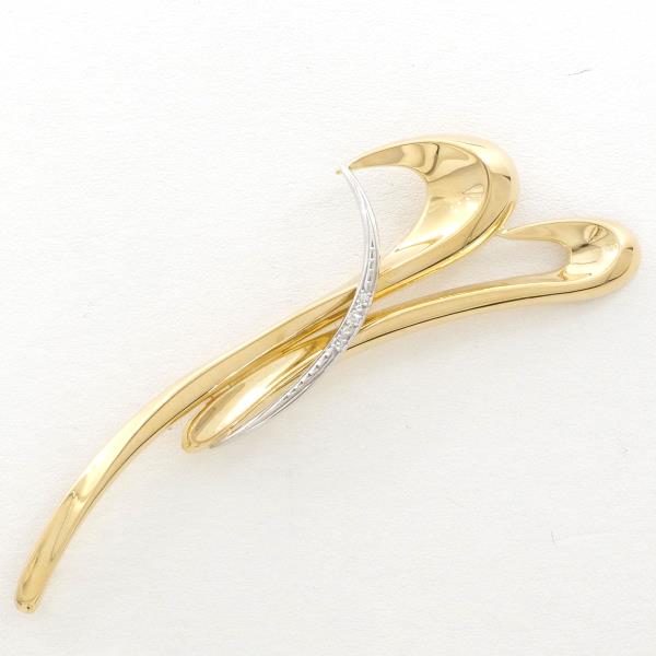 K18 Yellow Gold White Gold Diamond Brooch Pendant Top