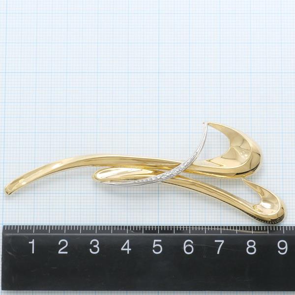 K18 Yellow Gold White Gold Diamond Brooch Pendant Top