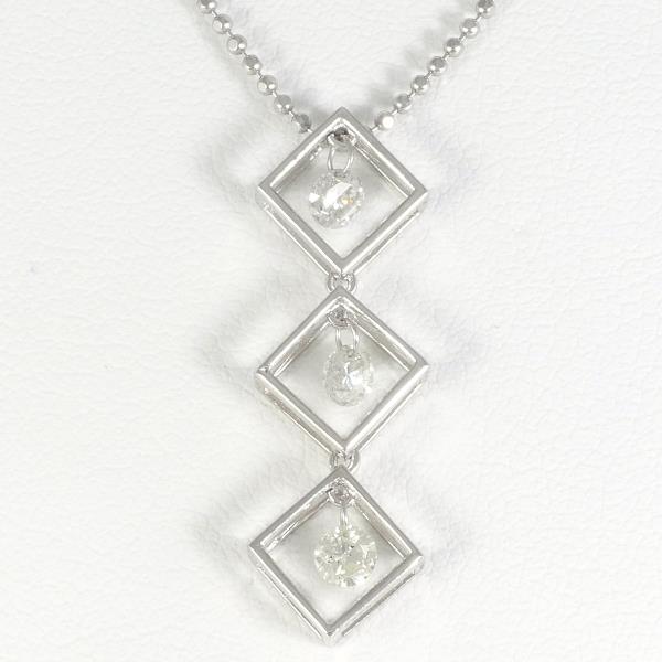 K18 White Gold Diamond Necklace 0.30ct in Pristine Condition