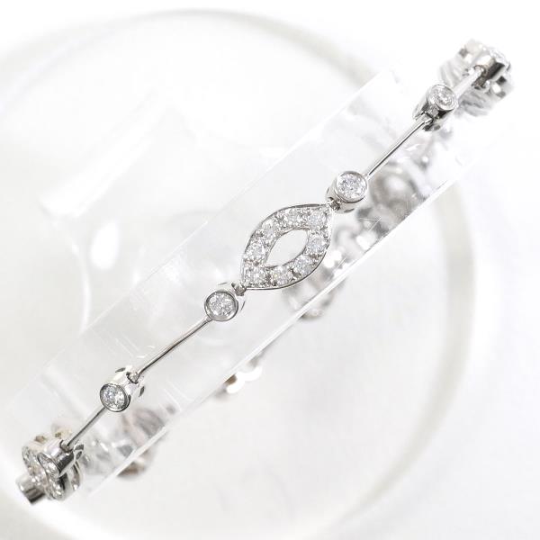 K18 White Gold Diamond Bracelet 17.5cm