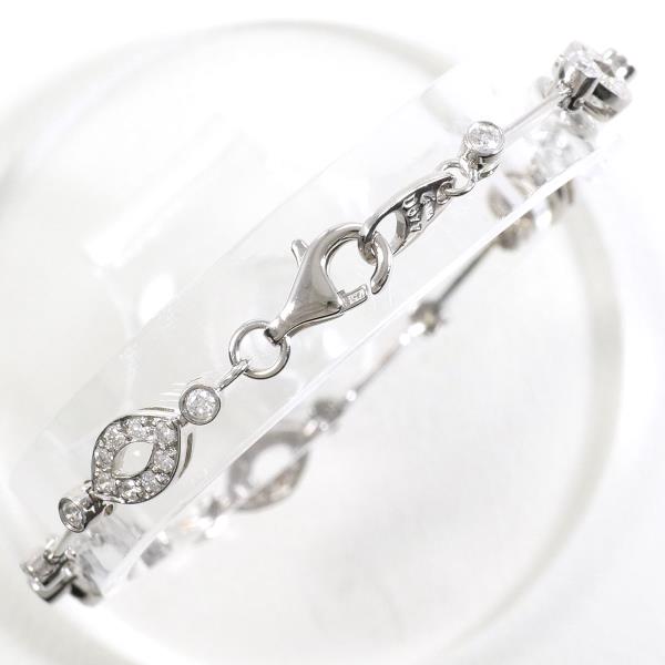 K18 White Gold Diamond Bracelet 17.5cm