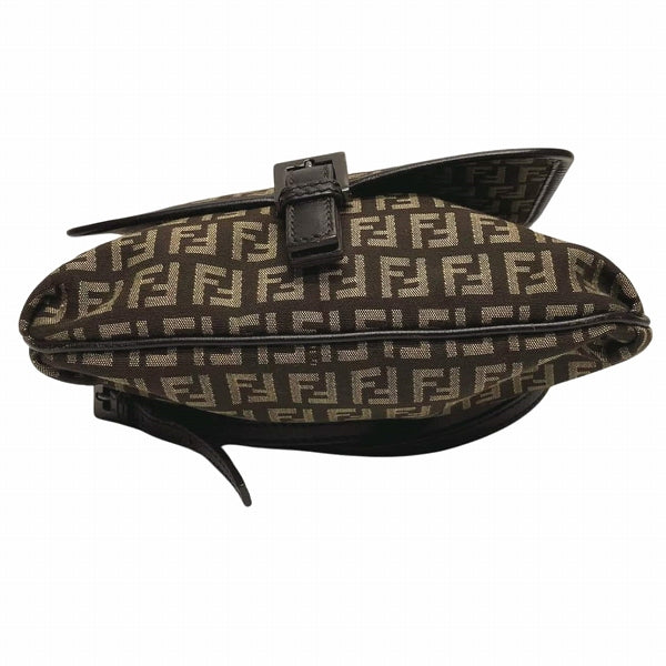 Fendi Canvas Leather Zucchino Shoulder Bag 8BT052 in Good Condition