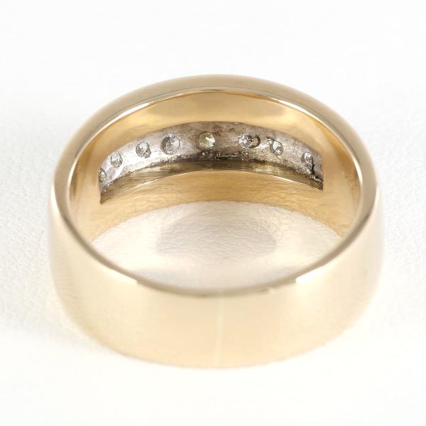 K18 Yellow Gold White Gold Diamond Ring in Excellent Condition