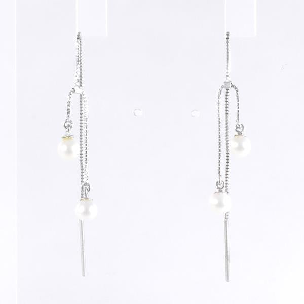 K14 White Gold Pearl Earrings in Excellent Condition