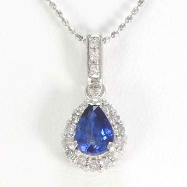 K14 White Gold Sapphire Necklace in Excellent Condition