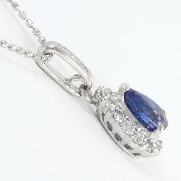 K14 White Gold Sapphire Necklace in Excellent Condition