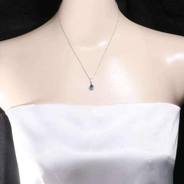 K14 White Gold Sapphire Necklace in Excellent Condition