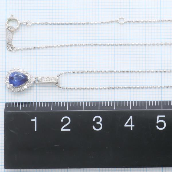 K14 White Gold Sapphire Necklace in Excellent Condition