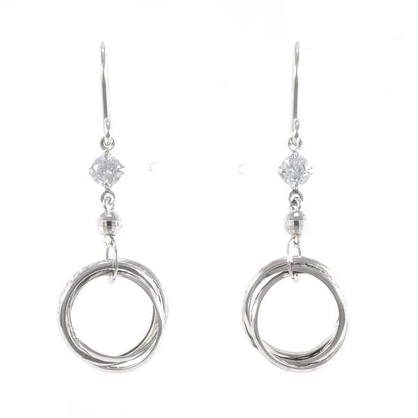 K14 White Gold Zirconia Earrings in Excellent Condition